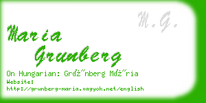 maria grunberg business card